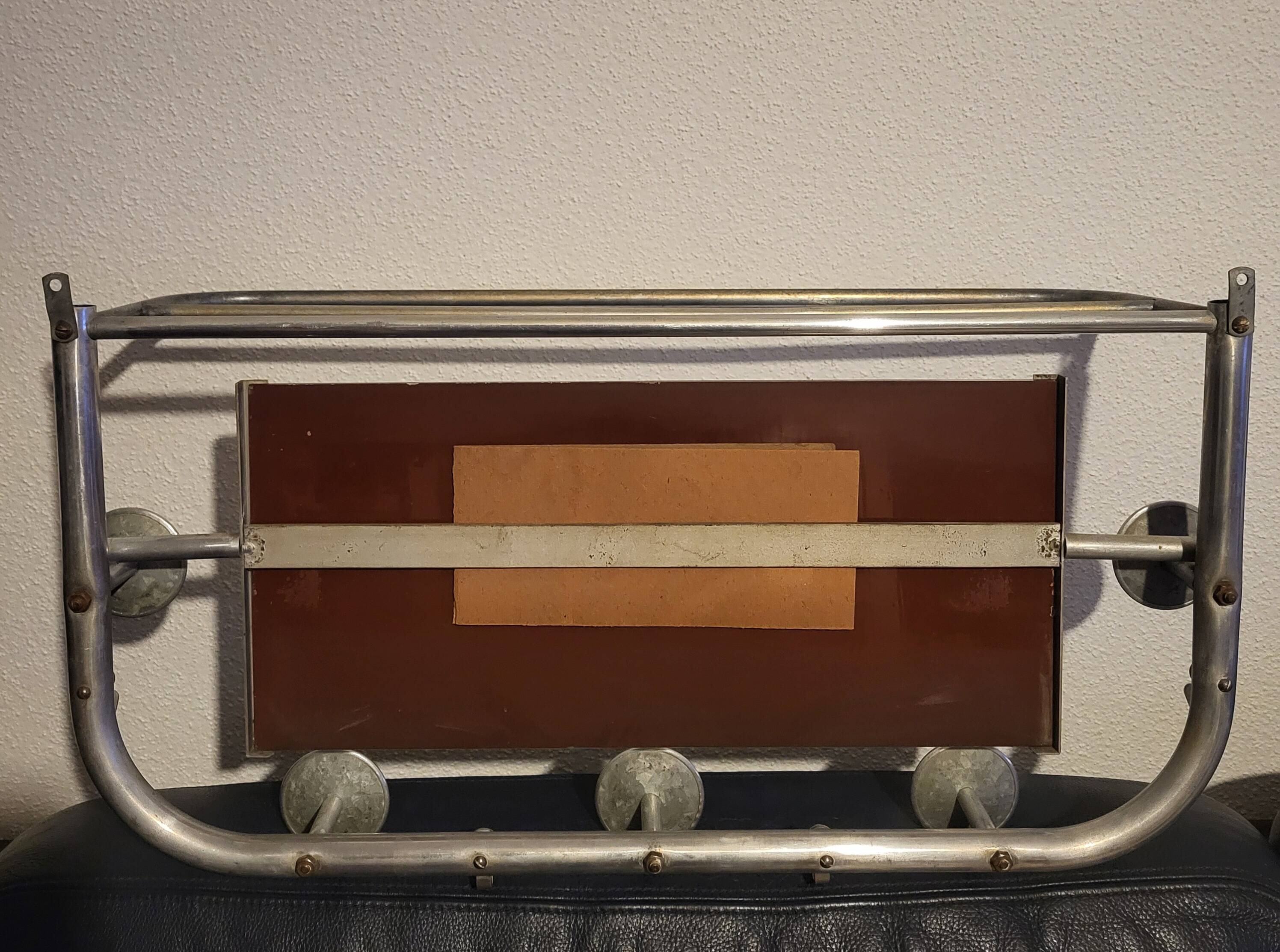Coat and hat racks in aluminum from the 1950s