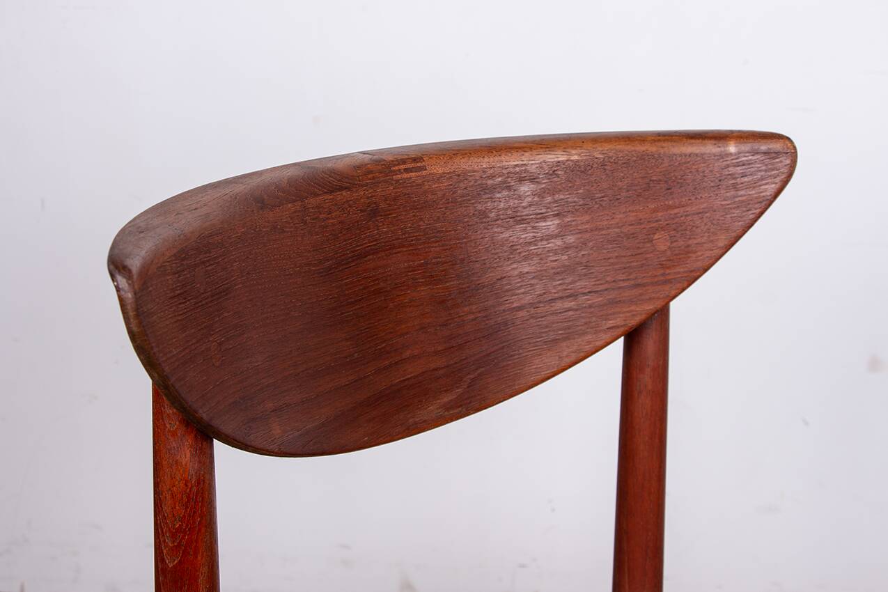 6 Danish chairs in teak and sea rush, model 316 by Peter Hvidt 1960.