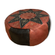 Vintage Moroccan leather pouf
