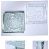Two designer glass paving pockets