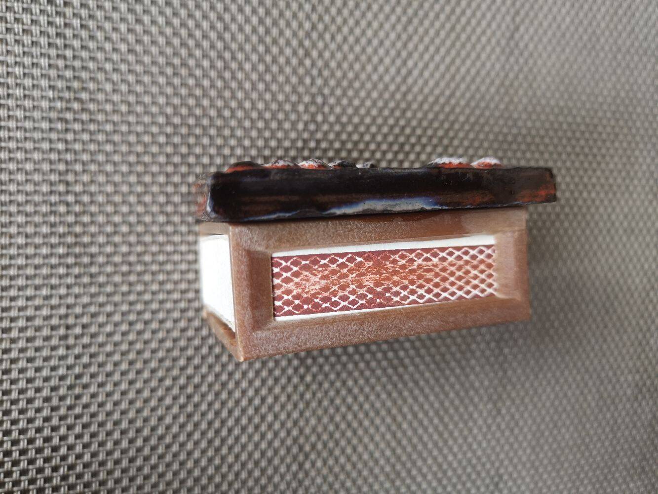 Dove pattern ceramic plate - matchbox - Mid 20th century