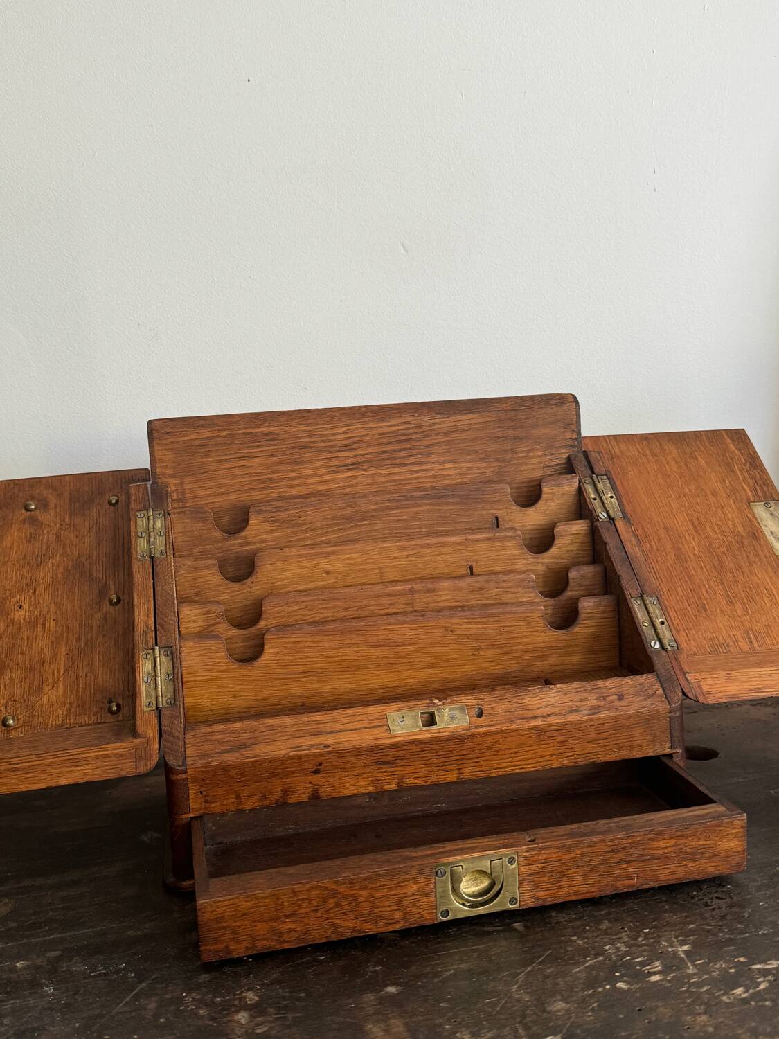 Small wooden mail storage unit