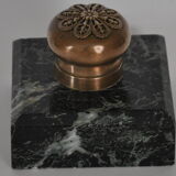 Encrier ancien marbre et bronze