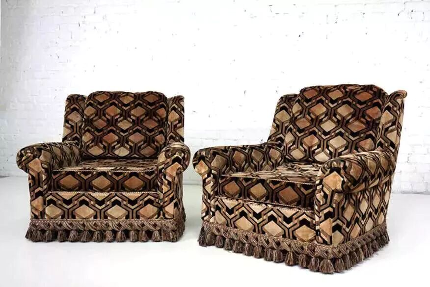 Set of 2 fabric armchairs