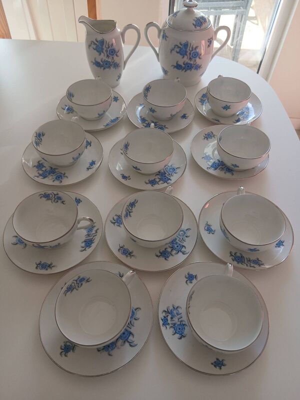 Service à café ancien en porcelaine de Limoges – F. Legrand & Cie