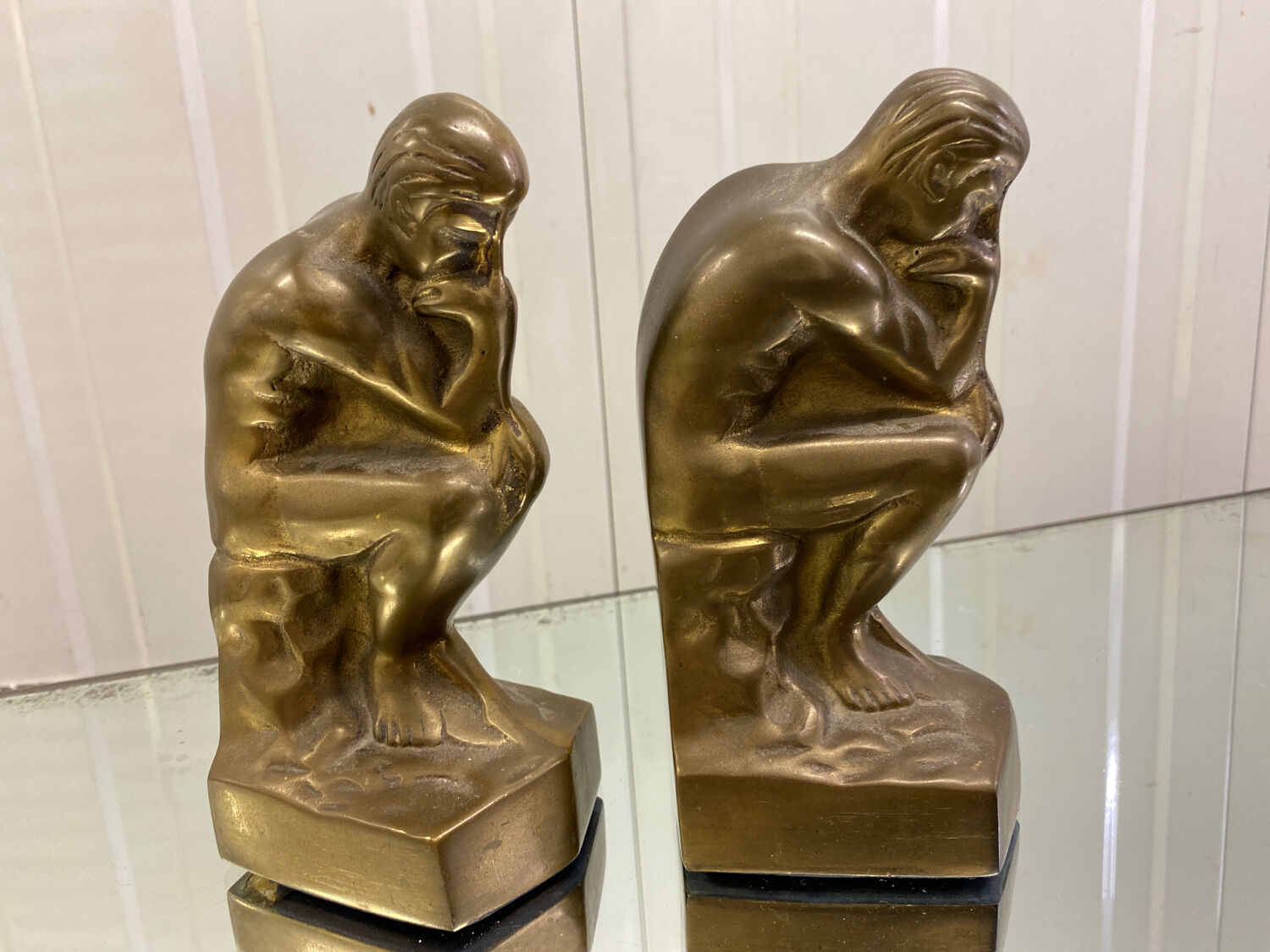 Art Deco bookends pair from Rodin's The Thinker