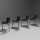 Leather Three-Legged Chairs with Chrome Finishes, Italy, 1970s