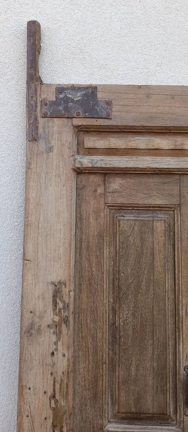 Large old double wooden door