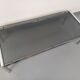 Vintage rectangular coffee table in smoked glass and chrome metal from the 1960s.