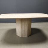 Vintage travertine dining table, 1970s