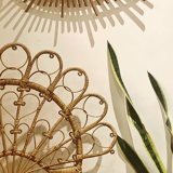 Vintage Peacock rattan armchair