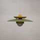 Lampe suspendue laquée verte vintage - Danemark 1980 -