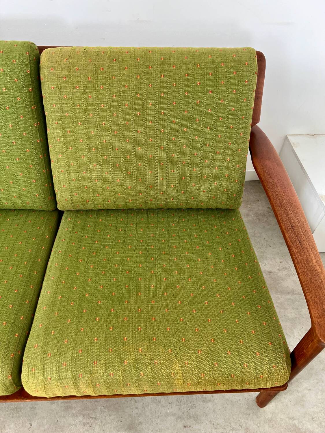 Living room set sofa armchair coffee table Scandinavian design 60s Swedish vintage teak