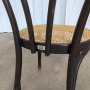 Vintage Bentwood Dining Chair: Black Thonet Style Cane Seat
