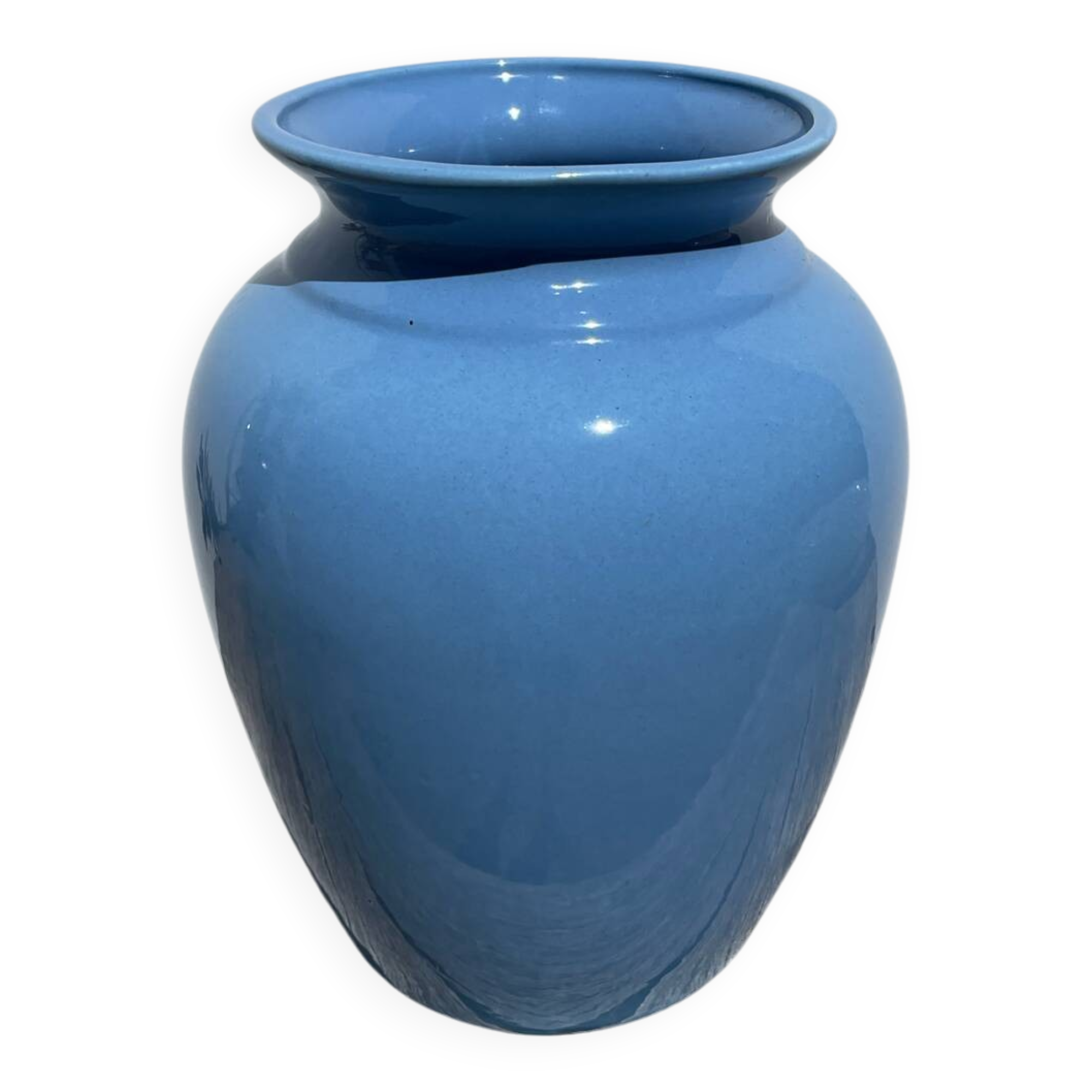 Vase en céramique bleue, 1980