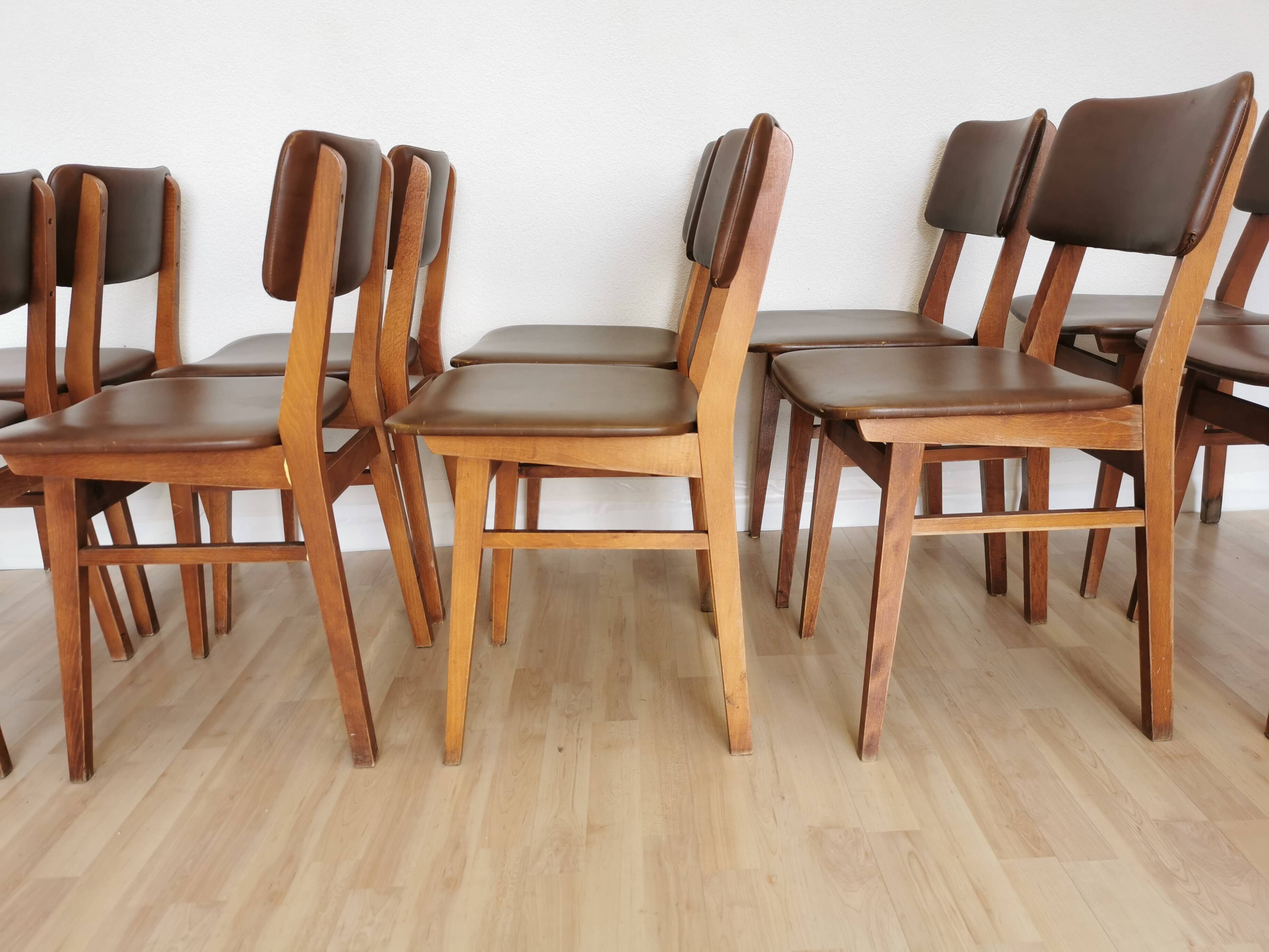 Vintage STOL Kamnik Dining Chair: 1970s Yugoslavian Mid-Century Leather Bis