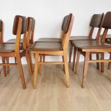 Vintage STOL Kamnik Dining Chair: 1970s Yugoslavian Mid-Century Leather Bis