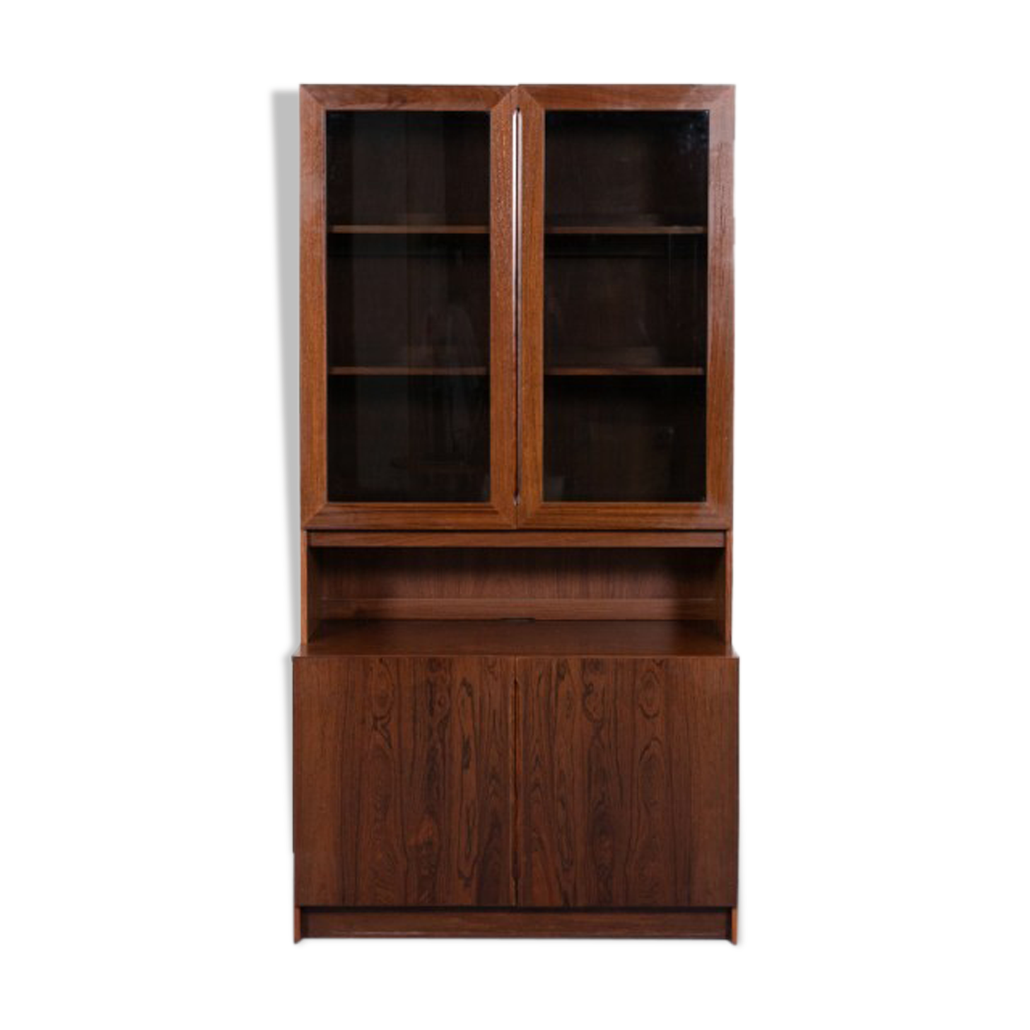 Armoire deux pièces en placage de noyer danois des années 1970