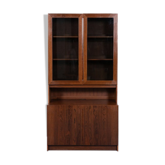 Two-piece cabinet made of Danish walnut veneer from the 1970s