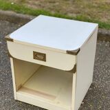 Table de chevet scandinave blanche style bateau en bois