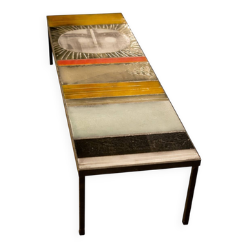 Table basse rectangulaire modele soleil roger capron