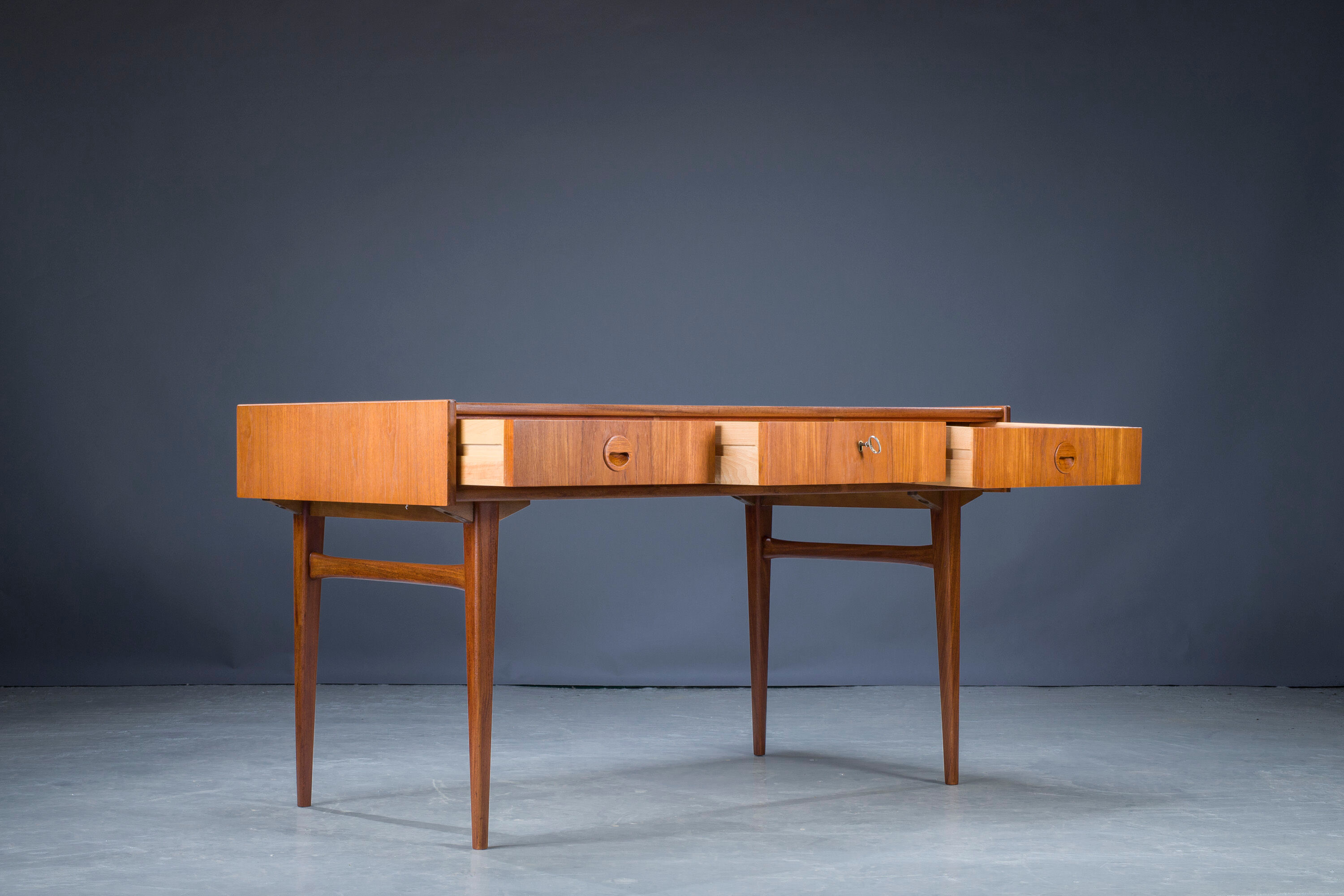 Mid-Century Teak Freestanding Desk from Bartels, 1960s