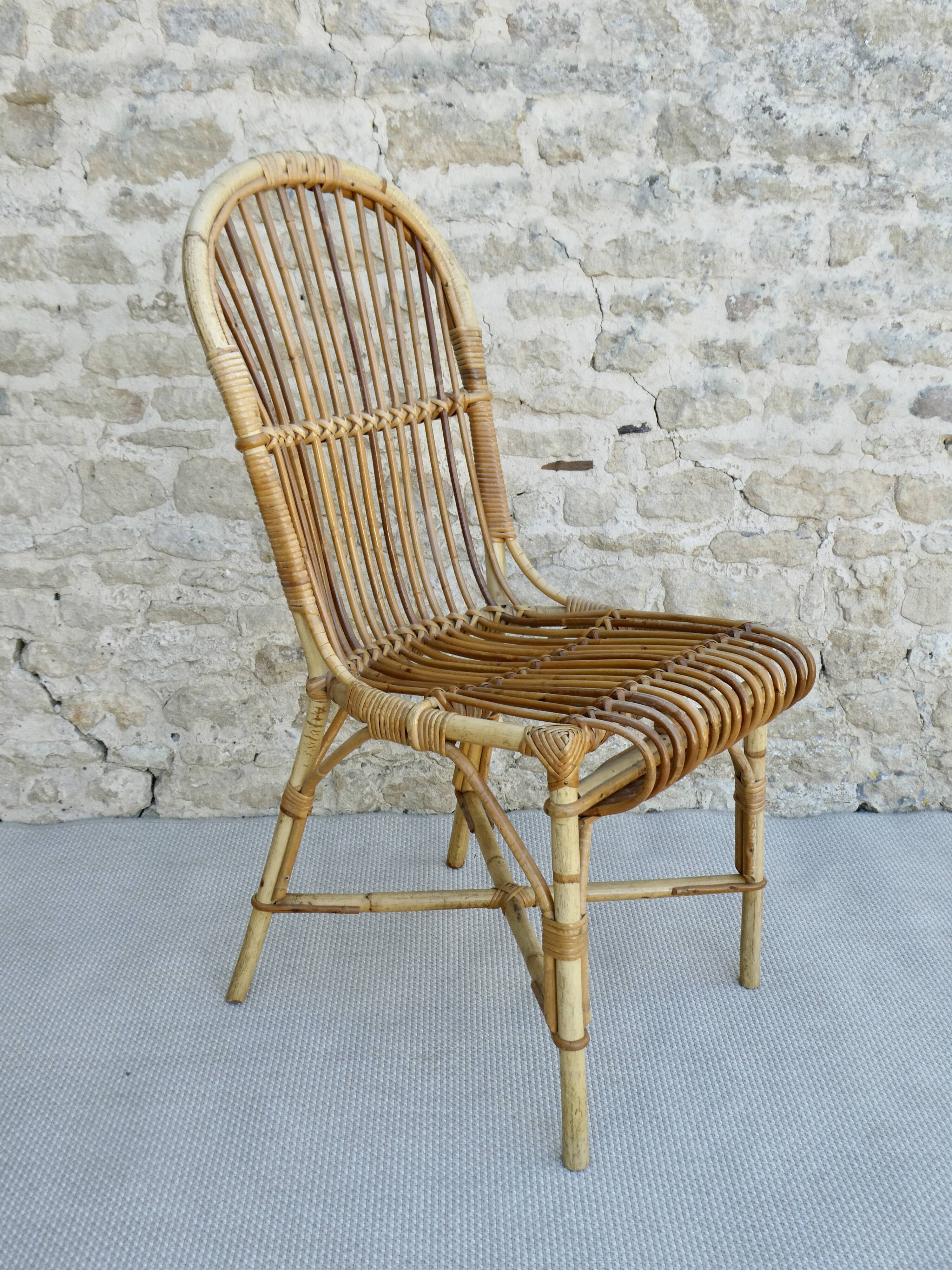 Rattan chair from the 60s-70s