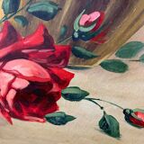 Ancienne peinture de roses
