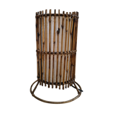 Wicker lamp rattan bamboo in the taste of louis sognot 1950 a 70