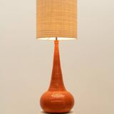 Orange ceramic table lamp, France 1970s