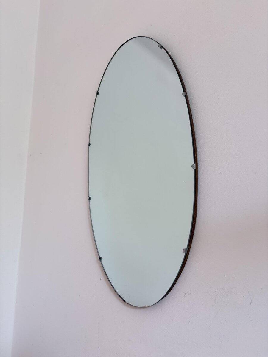 Vintage oval rockabilly mirror, 1960s