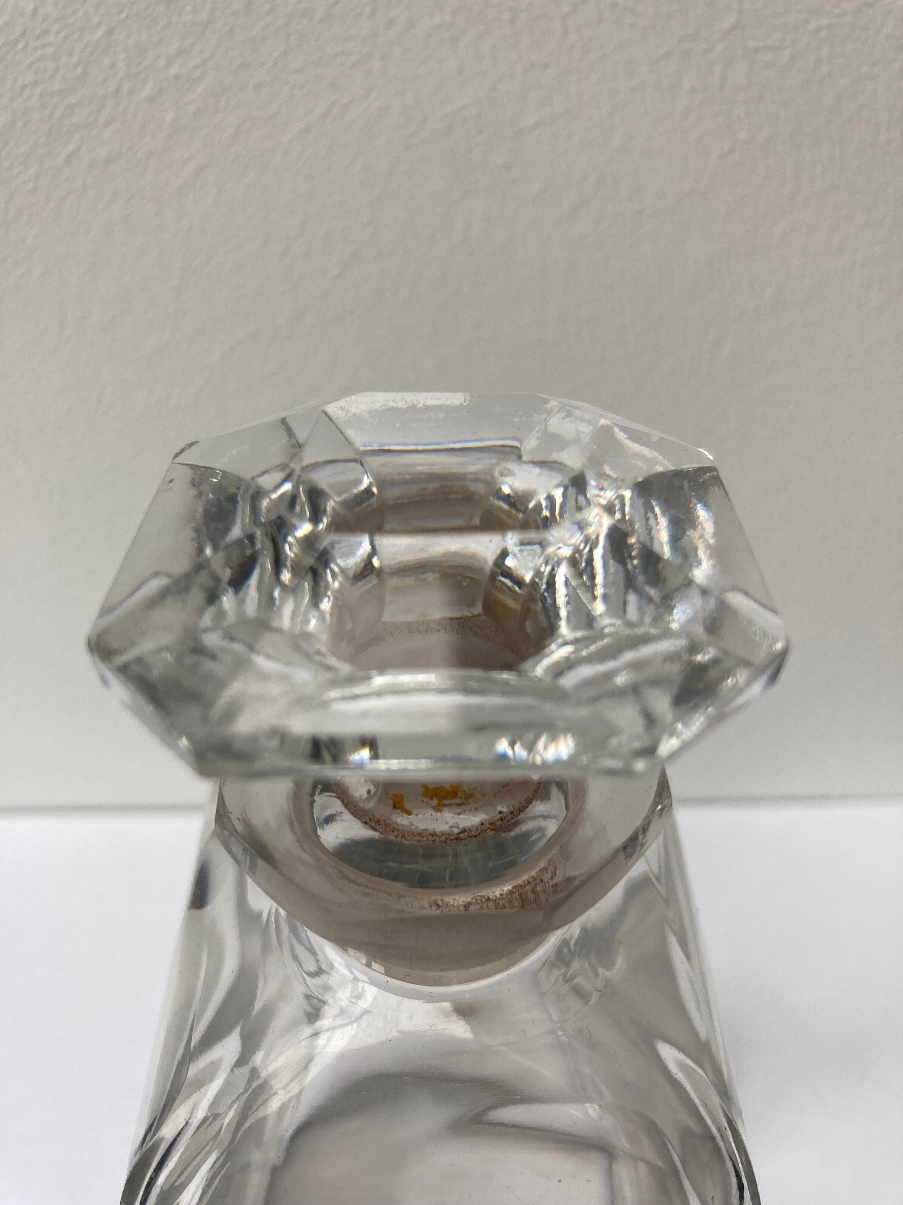 Perfume bottle crystal XIXth with cap facets