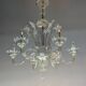 Lustre vénitien en verre de Murano, 6 bras de lumière, nouvelle électrification, vers 1930