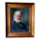 Pastel painting of a 19th century man's portrait