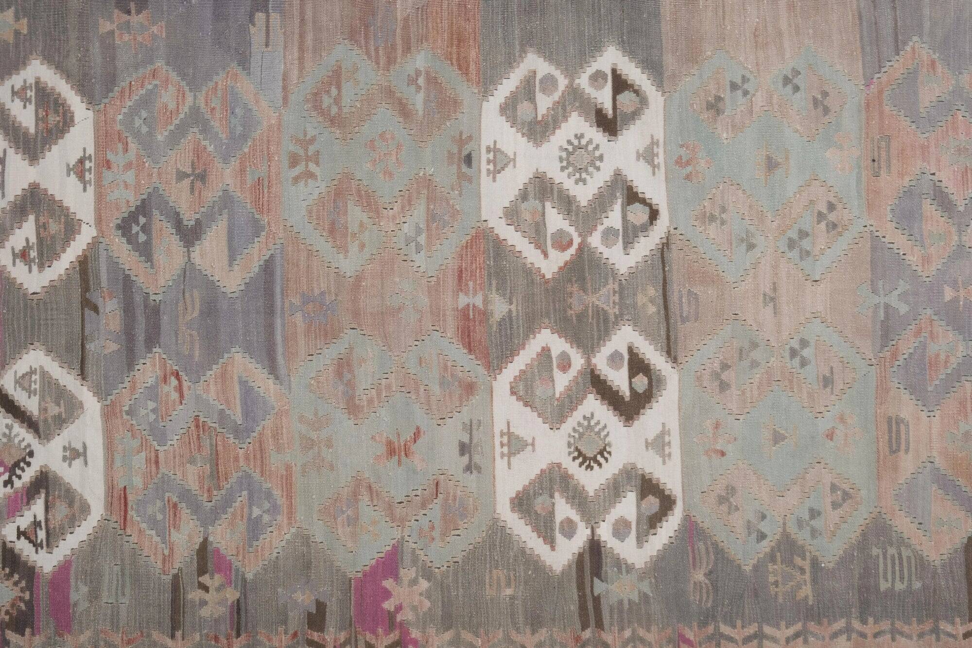 Vintage Turkish hallway rug 142x419 cm