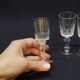 6 old cut glass liqueur glasses mirabeau model