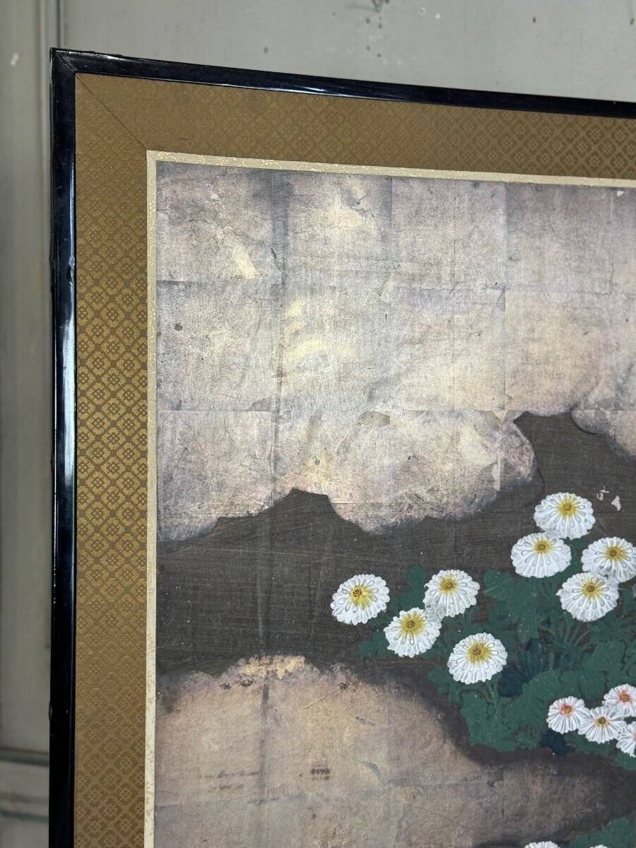 Rimpa-style Byobu screen, six panels, Japan, Meiji period