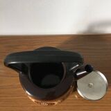 Enameled kettle with vintage stylized patterns. German brand ASTA