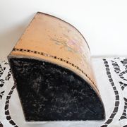 Openwork painted metal office paper basket, Napoleon III, antique French, XIX century