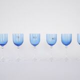 Set of blue glasses, Murano glass, Italian design, 1970s, made in Italy