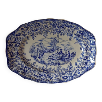 Serving dish KG Lunéville -décor Toile de Jouy