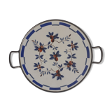 Earthenware serving tray decorated with stylized cherries