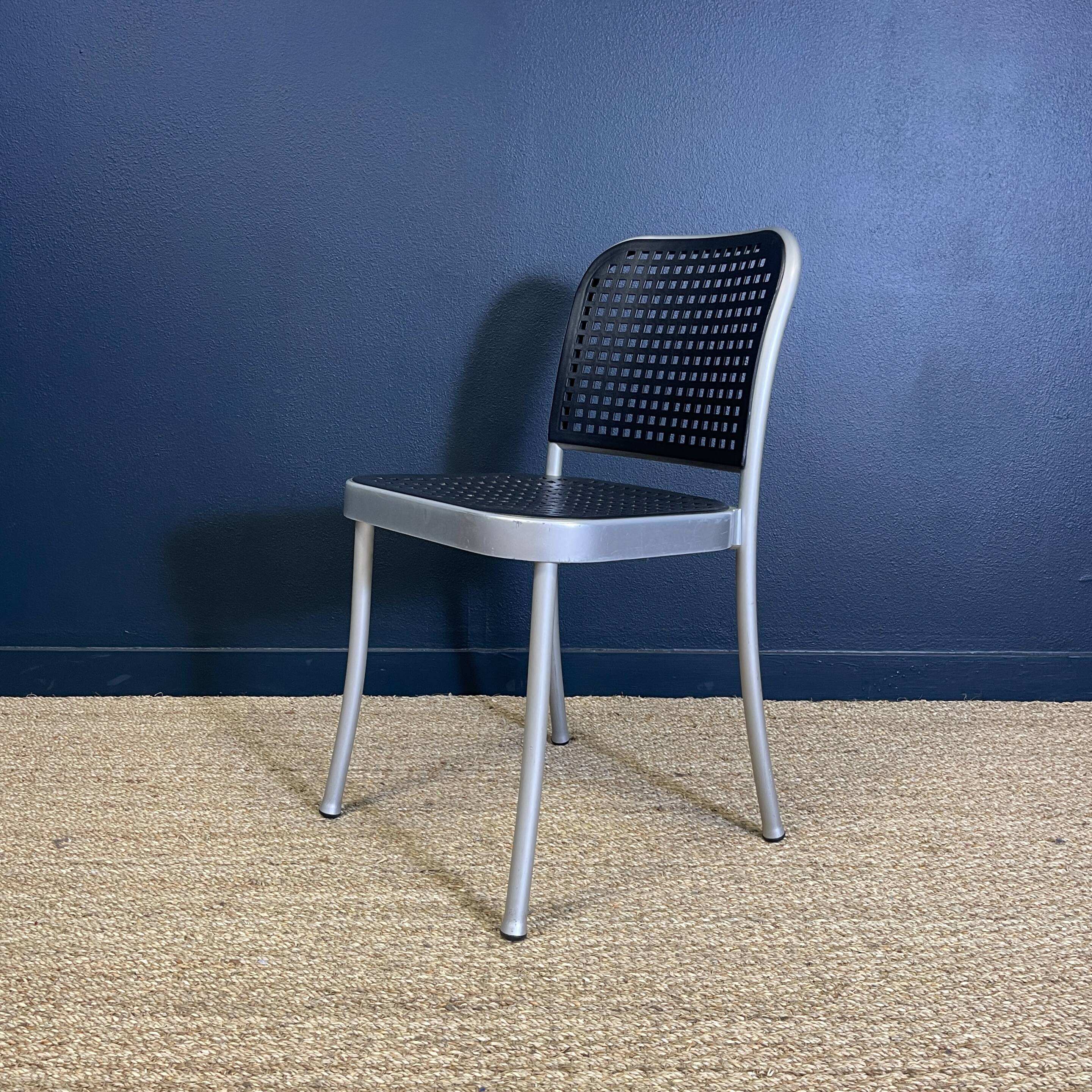 Set of 4 Silver chairs by Magistretti for Padova 1980 Italy