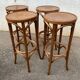 Set de 4 tabourets de bar, bois courbé