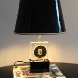 Brass and plexiglass table lamp 1970