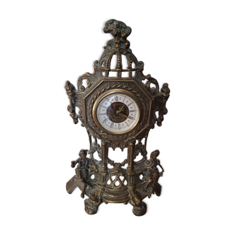 Bronze clock west Germany Maty quartz