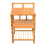 Vintage 3-tier bamboo and rattan shelf