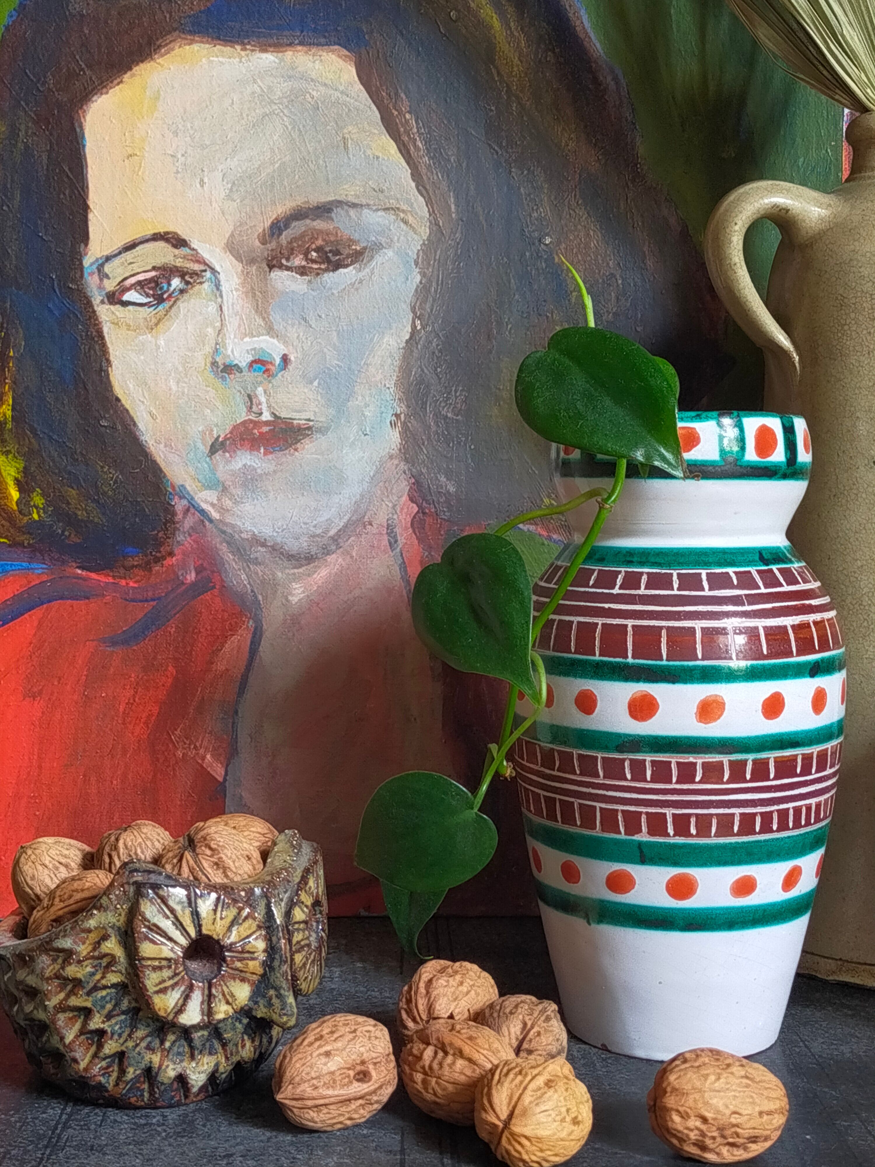 Vintage ceramic vase A. Fazio Vallauris 50s