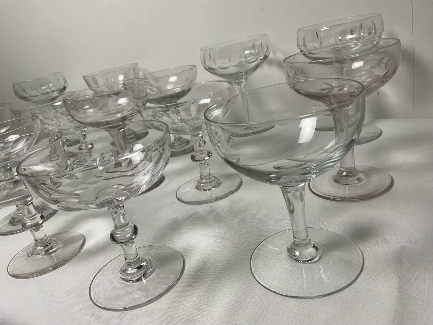Antique champagne glasses
