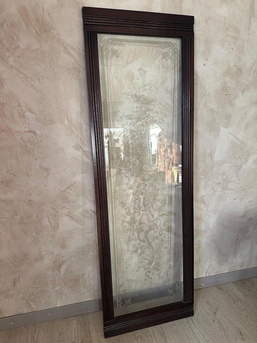 Etched glass door, 1890s